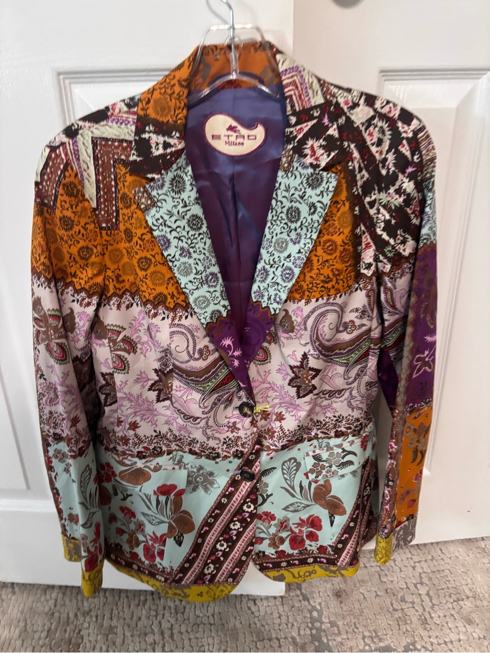 NWT Etro Multicolor Patchwork Paisley Blazer Jacket